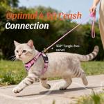 Escape-Proof Cat Harness with Leash, Reflective, Pink
