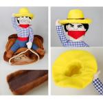 Cowboy Rider Dog Costume with Hat and Doll