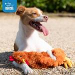 Interactive Squeaky Crinkle Chicken Dog Toy