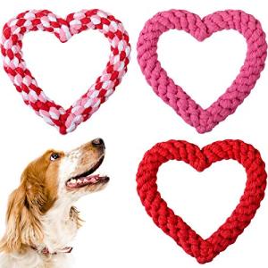 Valentine's Day Heart Shaped Dog Chew Toys Set
