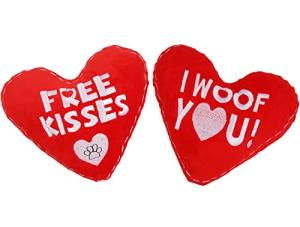 Valentine’s Plush Dog Squeaky Toys - 2 Pack