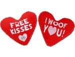 Valentine’s Plush Dog Squeaky Toys - 2 Pack