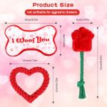 Valentine's Day Squeaky Pet Toy 3-Pack Set