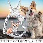 Corgi Paw Print Necklace for Dog Lovers