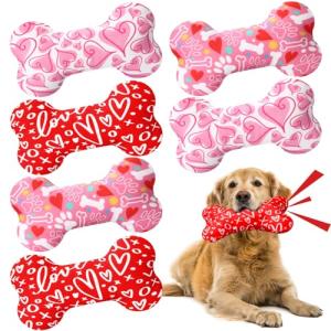 Valentine's Day Dog Squeaky Bone Toy Set