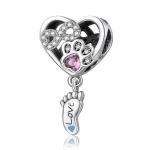 Infinite Love Footprint Charm in Sterling Silver
