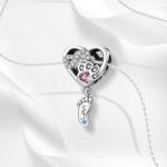 Infinite Love Footprint Charm in Sterling Silver