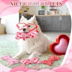 Valentine's Day Dog Squeaky Bone Toy Set
