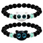 Mifexi Black and White Cat Couple Bracelets Set