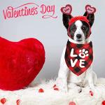 Valentine's Day Dog Bandana and Headband Set