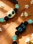 Mifexi Black and White Cat Couple Bracelets Set