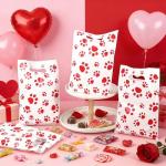 100 Pcs Dog Paw Treat Bags for Parties