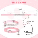 BINGPET Pink Diamond Cat Collar with Bells