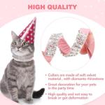 BINGPET Pink Diamond Cat Collar with Bells