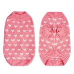 Heart Sweater for Small Dogs and Cats, Pink