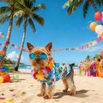 Hawaiian Costume Set for Small to Medium Pets