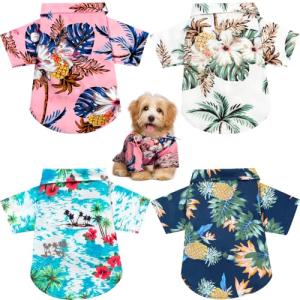 Weewooday Floral Summer T-Shirts for Small Dogs