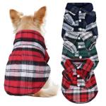 Plaid Dog Shirt Set for Small Pets