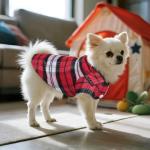 Plaid Dog Shirt Set for Small Pets