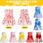 8 Pack Dog Bowknot Dresses for Puppy Girls