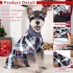 4 Pack Plaid Dog Pajamas for Small Pets