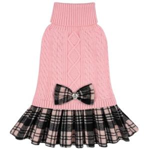 Cozy Pink Turtleneck Sweater for Small Dogs