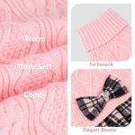 Cozy Pink Turtleneck Sweater for Small Dogs