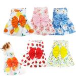 Floral Dog Dresses with Bowknot for Small Pets