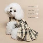 PUPTECK Classic Plaid Dog Dress for Medium Dogs