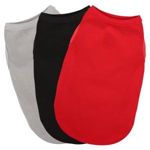 Colorful Sleeveless Cotton Dog Shirts - 3 Pack