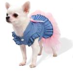Puppy Tutu Dress with Bowknot Clips