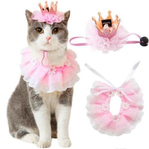 Cat and Dog Princess Costume Set with Crown