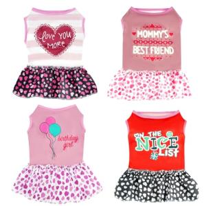 Adorable Puppy Dresses - 4 Pack for Small Dogs