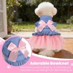 Puppy Tutu Dress with Bowknot Clips
