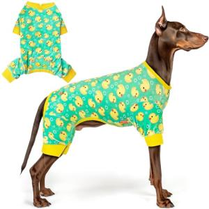 Soft Velvet Dog Pajamas with Duck Pattern