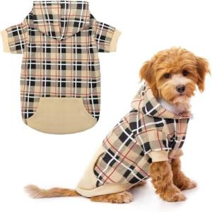 Plaid Dog Hoodie - Warm and Stylish Sweater