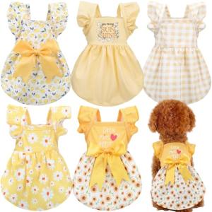 Floral Sunflower Dog Dresses for Small Pets