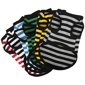 6-Pack Colorful Striped Dog Tank Tops