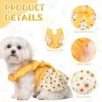 Floral Sunflower Dog Dresses for Small Pets