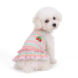 Cute Striped Dog T-Shirt for Spring and Summer