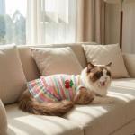 Cute Striped Dog T-Shirt for Spring and Summer
