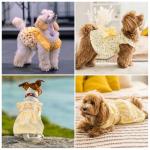 Floral Sunflower Dog Dresses for Small Pets