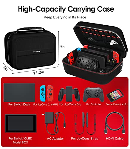 iVoler Console Carry Case with Game Storage, Black