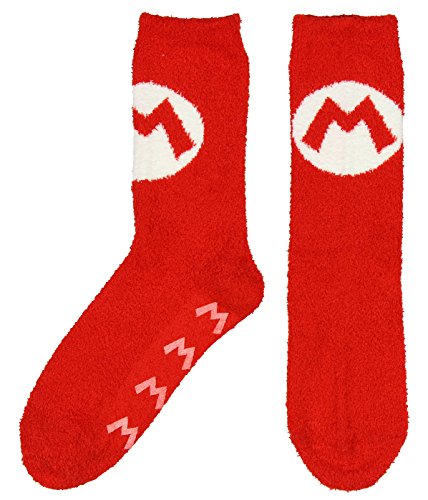 Cozy Mario Logo Adult Crew Socks by Bioworld