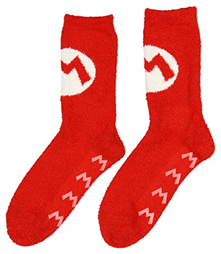 Cozy Mario Logo Adult Crew Socks by Bioworld