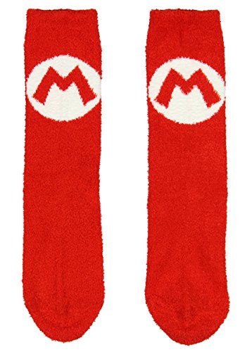 Cozy Mario Logo Adult Crew Socks by Bioworld
