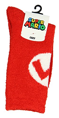 Cozy Mario Logo Adult Crew Socks by Bioworld