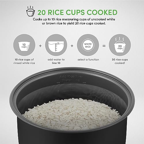 Aroma Housewares ARC-5200SB 2O2O model Rice & Grain Cooker, SautÃ©, Slow Cook, Steam, Stew, Oatmeal, Risotto, Soup, 20 Cup 10 Cup uncooked, Stainless Steel