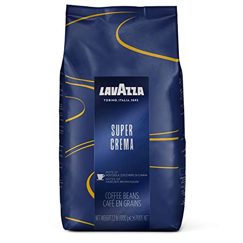 Lavazza Super Crema Whole Bean Coffee Blend, Medium Espresso Roast, 2.2 Pound (Pack of 1) & Espresso Italiano Whole Bean Coffee Blend, Medium Roast, 2.2 Pound Bag (Packaging may vary)