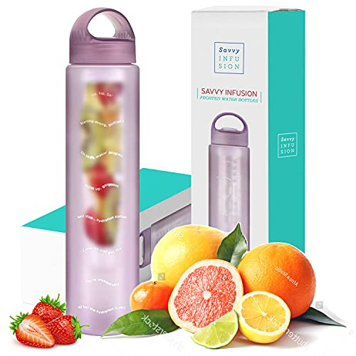 Infusion Fruit Infuser Water Bottle - BPA Free Insulated Water Bottle, Reusable Water Bottle with Fruit Infuser, Easy-to-Clean Gym Accessories for Women, Sports Water Bottle, Savvy Outdoors